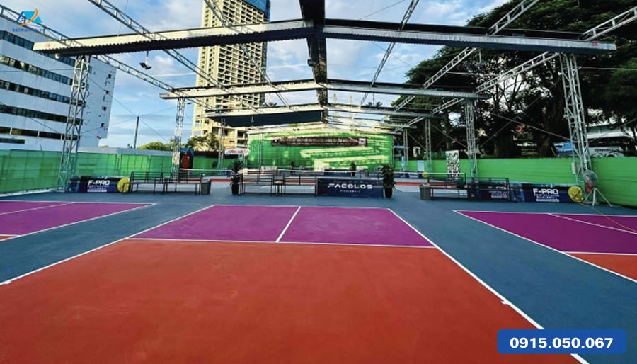 Thi công sơn xây dựng sân Pickleball Vinh Nghệ An