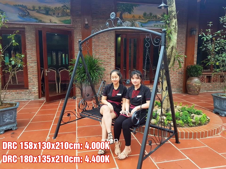 Ghế xích đu sắt nghệ thuật sân vườn ngoài trời